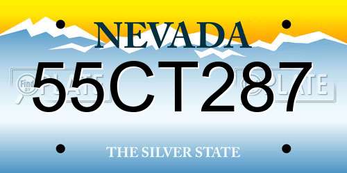 55CT287 Nevada License Plate