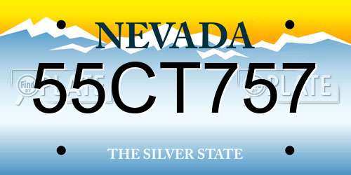 55CT757 Nevada License Plate