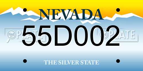 55D002 Nevada License Plate