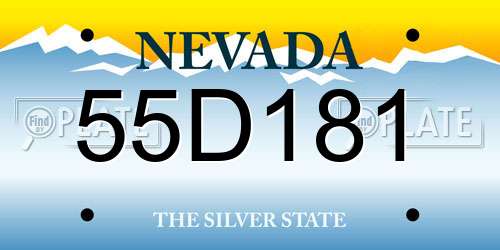 55D181 Nevada License Plate