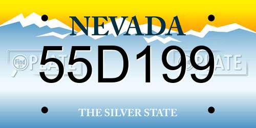 55D199 Nevada License Plate