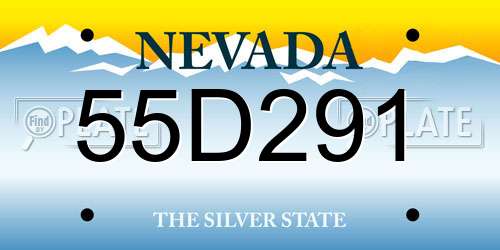 55D291 Nevada License Plate
