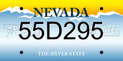 55D295 Nevada License Plate