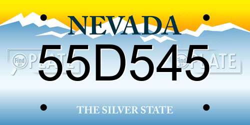 55D545 Nevada License Plate