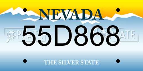 55D868 Nevada License Plate
