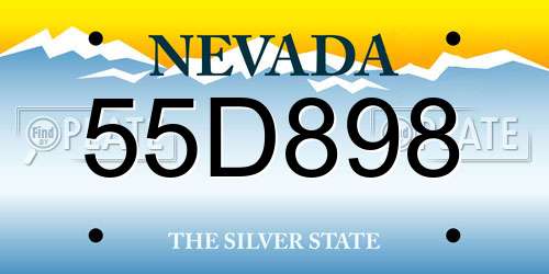 55D898 Nevada License Plate