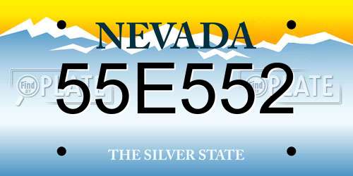 55E552 Nevada License Plate