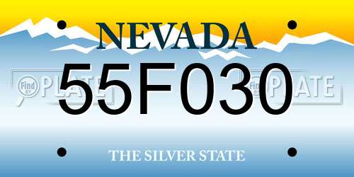 55F030 Nevada License Plate
