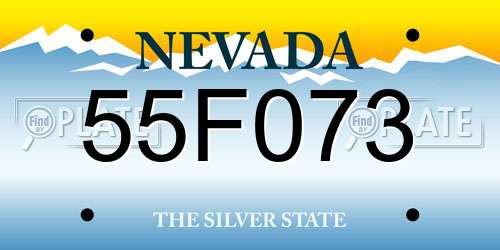 55F073 Nevada License Plate