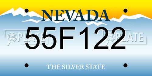 55F122 Nevada License Plate