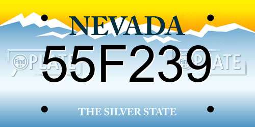 55F239 Nevada License Plate
