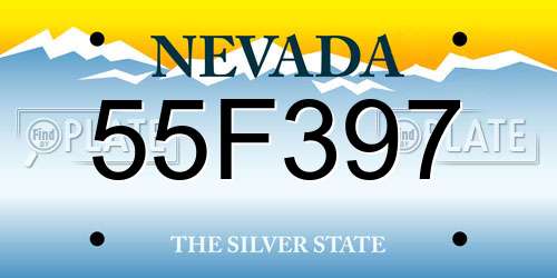 55F397 Nevada License Plate