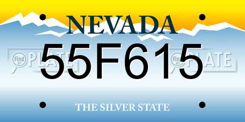 55F615 Nevada License Plate