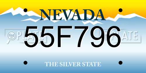 55F796 Nevada License Plate