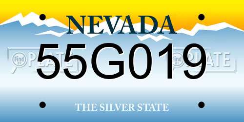 55G019 Nevada License Plate