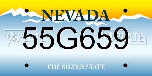 55G659 Nevada License Plate