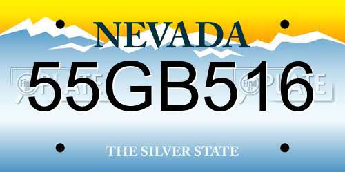 55GB516 Nevada License Plate