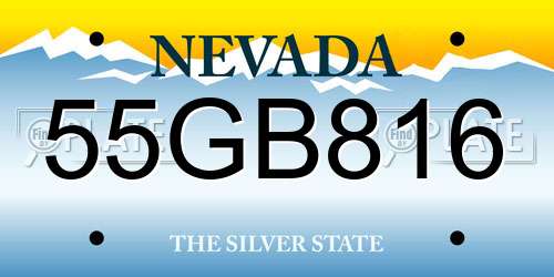 55GB816 Nevada License Plate