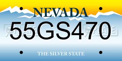 55GS470 Nevada License Plate