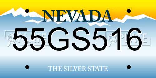 55GS516 Nevada License Plate