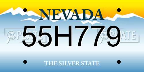 55H779 Nevada License Plate