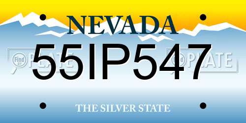 55IP547 Nevada License Plate