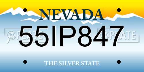 55IP847 Nevada License Plate