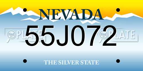 55J072 Nevada License Plate
