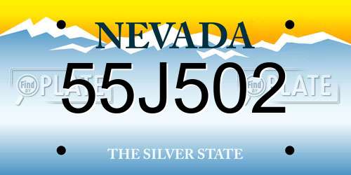 55J502 Nevada License Plate
