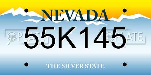 55K145 Nevada License Plate