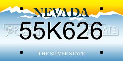55K626 Nevada License Plate