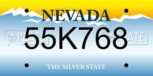 55K768 Nevada License Plate