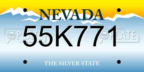 55K771 Nevada License Plate