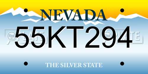 55KT294 Nevada License Plate