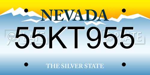 55KT955 Nevada License Plate