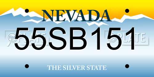 55SB151 Nevada License Plate