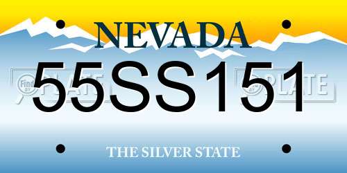 55SS151 Nevada License Plate