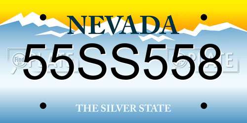 55SS558 Nevada License Plate