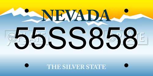 55SS858 Nevada License Plate