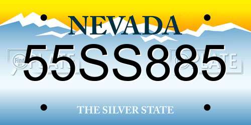 55SS885 Nevada License Plate