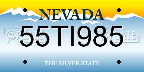 55TI985 Nevada License Plate