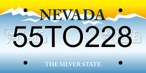 55TO228 Nevada License Plate