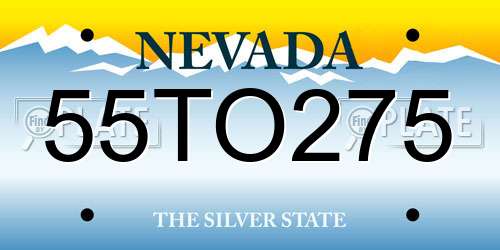 55TO275 Nevada License Plate