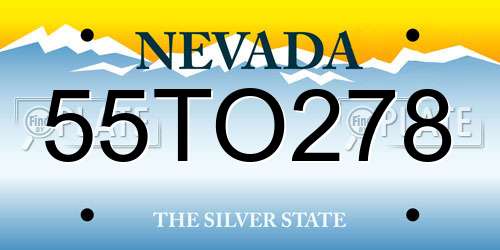 55TO278 Nevada License Plate