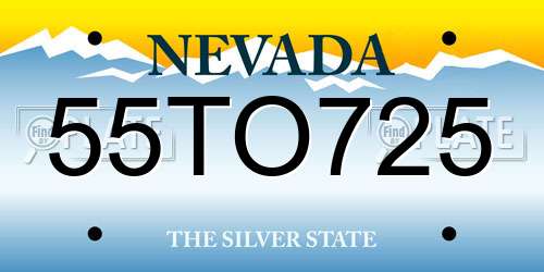 55TO725 Nevada License Plate