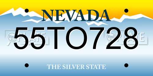 55TO728 Nevada License Plate