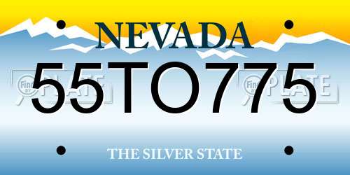 55TO775 Nevada License Plate