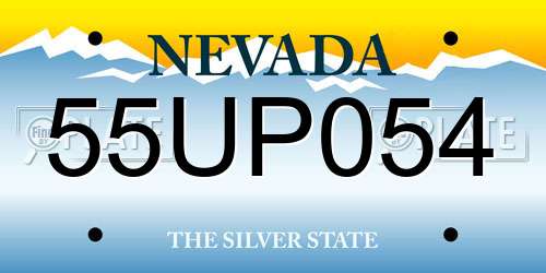 55UP054 Nevada License Plate