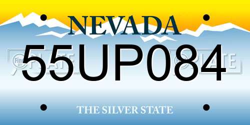 55UP084 Nevada License Plate