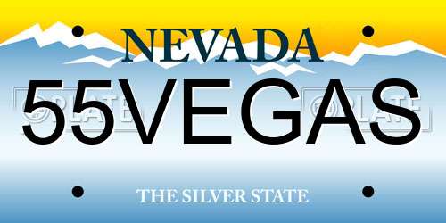 55VEGAS Nevada License Plate